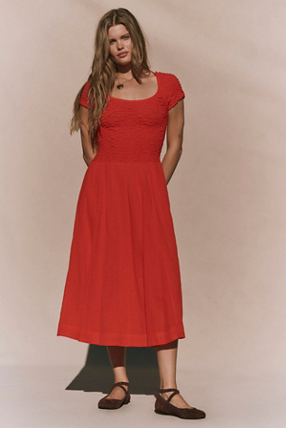 knee length dresses for ladies FREE PEOPLE Adriel Midi Dress