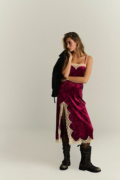 Free People Date Night Ready Midi Slip Dress