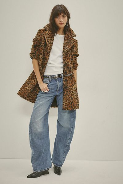 Free People Delancy Leopard Lady Coat