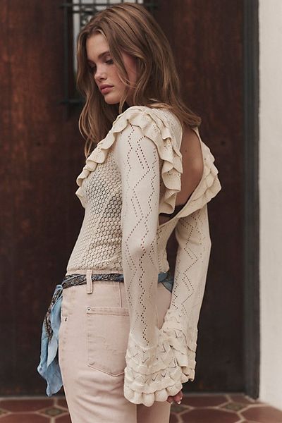 Free People Doily Pop Sweater Bodysuit