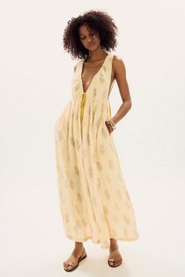 chinese dress ladies Women's Free People Morning Meadows Maxi Dress Large Pastel Blue Combo main image 0