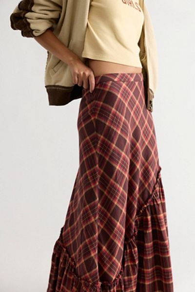 Free People Emberwood Flannel Maxi Skirt