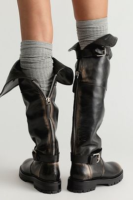 Free People Enid Over-The Knee Moto Boots