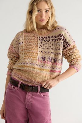Free People Fable Patchwork Pullover