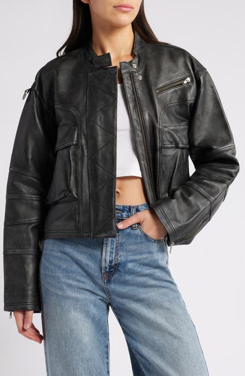 Free People Free People Adrienne Leather Bomber Jacket