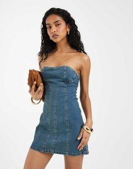 Free People Free People Alexa mini dress in stone wash blue