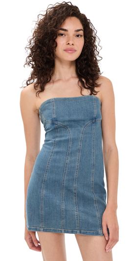Free People Free People Alexa Mini Dress Stone Wash Blue