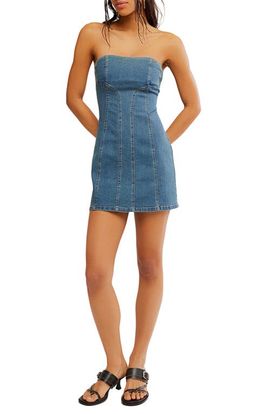 Free People Free People Alexa Strapless Denim Minidress
