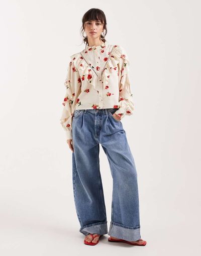 Free People Free People Alila wide leg jeans in beacon blue