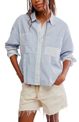 Free People Free People Annie Striped Babydoll Shirt
