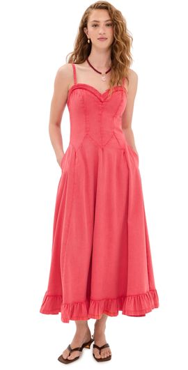 Free People Free People Another Season Midi Dress Sour Sweet