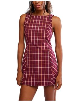 Free People Free People Atlas Plaid Mini Cotton Dress