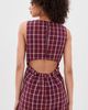Free People Free People Atlas Plaid Mini Dress Cocoa Plum Com - 3