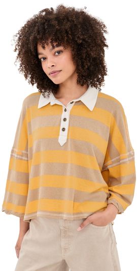 Free People Free People Auggie Tee Oat Latte/Yellow Fin