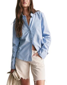Free People Free People Benny Slim Cotton Oxford Shirt