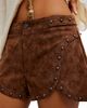 Free People Free People Best Behavior Faux Suede Studded Shorts - 5