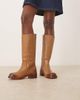 Free People Free People blaze leather pull-on boots in toast-Brown - 1