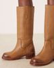 Free People Free People blaze leather pull-on boots in toast-Brown - 3