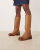 Free People Free People blaze leather pull-on boots in toast-Brown - 4