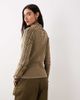 Free People Free People breezy high neck rib knit long sleeve sweater in khaki-green fossil dune - 4