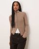 Free People Free People brunch girl long sleeve zip up cardigan in dusted cocoa-Brown - 1