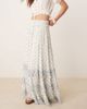 Free People Free People brynn micro floral tiered maxi skirt in ivory-White - 2