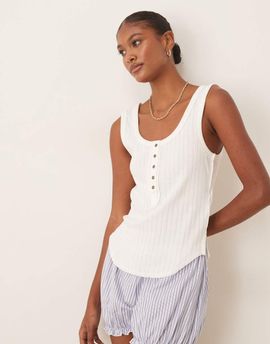 Free People Free People bryson henley tank top in white