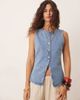 Free People Free People button detail denim top in blue - 1
