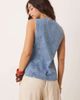Free People Free People button detail denim top in blue - 4