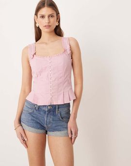 Free People Free People cali low rise cuffed shorts in blue