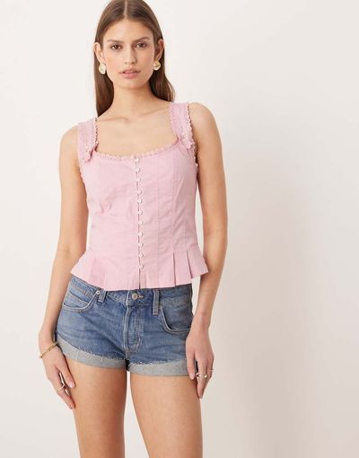 Free People Free People cali low rise cuffed shorts in blue