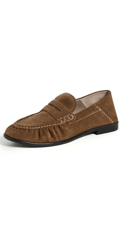 Free People Free People Carry On Suede Loafers Tobacco Oiled Suede
