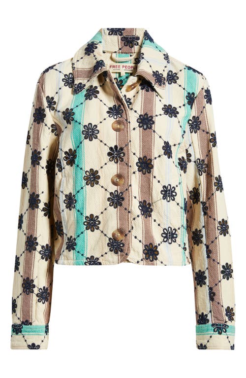 Free People Free People Cassie Mod Stripe Eyelet Cotton Jacket
