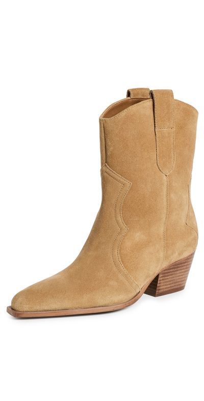 Free People Free People Cat Nap Cowboy Boots Camel Suede