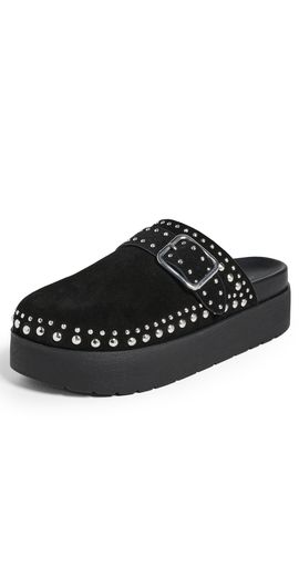 Free People Free People Cayatana Suede Studded Mules Black Suede