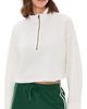 Free People Free People Celeste Quarter Zip Sweatshirt Clean Ivory - 1