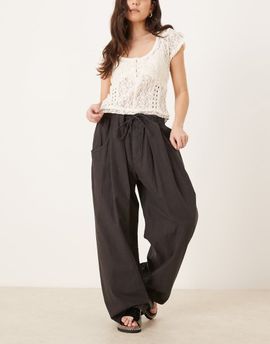 Free People Free People chambers laid back pull on pants in black