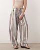Free People Free People chambers laid back pull on pants in ivory combo stripe-White - 1