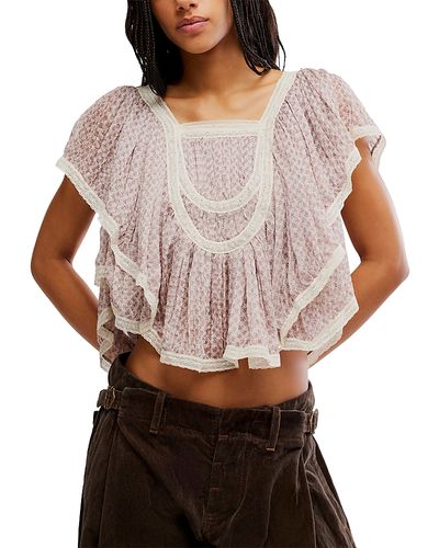 Free People Free People Clara Ruffled High Low Hem Top
