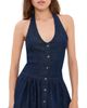 Free People Free People Clean Break Denim Mini Dress Night Wash - 1