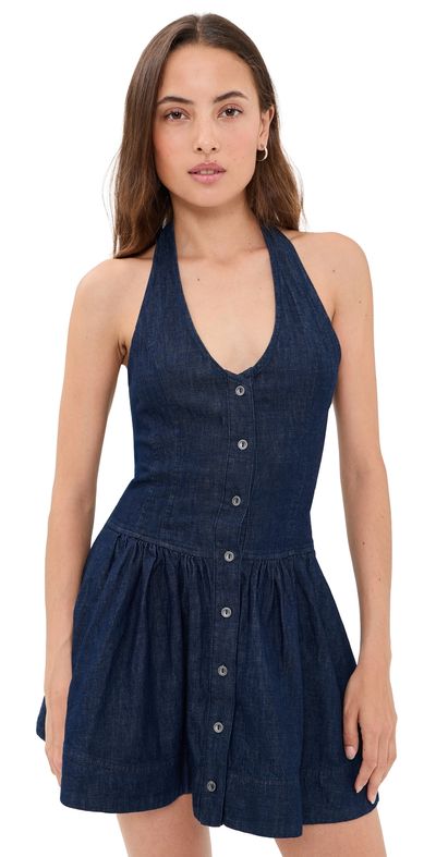 Free People Free People Clean Break Denim Mini Dress Night Wash