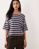 Free People Free People clean crop rugby tee in navy combo - 1