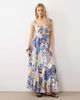 Free People Free People corset style drop waist maxi dress in blue white floral-Multi - 1