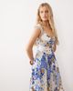 Free People Free People corset style drop waist maxi dress in blue white floral-Multi - 2