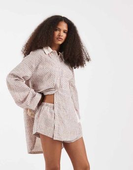 Free People Free People cross my heart boxer in ivory combo-Multi