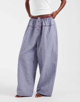 Free People Free People cross my heart pajama pants in blue-Multi