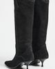 Free People Free People Daisy Slouch Kitten Heel Boots Black Suede - 4
