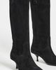 Free People Free People Daisy Slouch Kitten Heel Boots Black Suede - 5