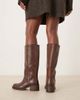 Free People Free People dana distressed leather pull-on boots in tobacco-Red - 2