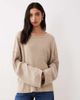 Free People Free People dawson pocket detail waffle knit top in smooth stone-Neutral - 2